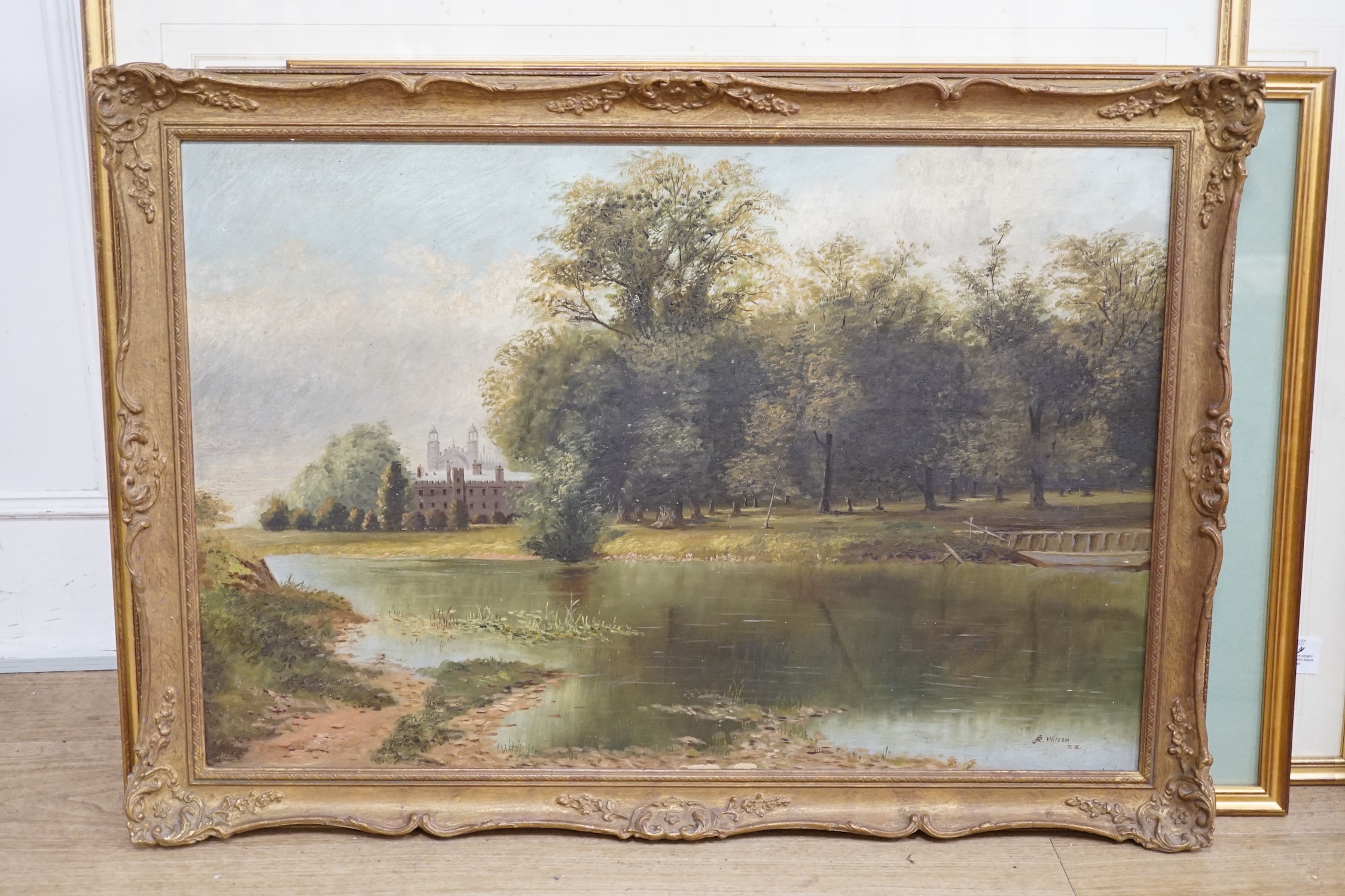 J. R. Wilson (19th C.), oil on canvas, 'Eton College from the river', signed and dated '88, 50 x 75cm